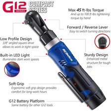 ACDelco ARW1209-P2 G12 Series 12V Li-ion Cordless 3/8” 45 ft-lbs. Ratchet Wrench picture