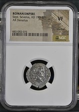 NGC ( VF ) Roman Denarius Septimius Severus AD193 - 211 NGC Certified Ancient picture
