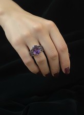 JTV BBJ 9.25 Sterling Silver Amethyst Ring Size 5 picture