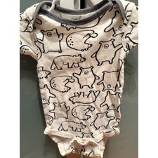 Gerber Onesies 3-6M Bear Print Short Sleeve Baby Bodysuit Unisex Neutral picture