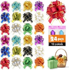 24 Pcs Pull Bows for Gift Baskets, 12 Color 6 Inch Large Gift bows for Wrapping, picture