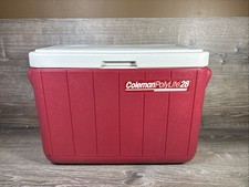 Vintage Coleman Polylite 28 Red Plastic Cooler Model 5277  picture