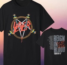 HOT Slayer Reign In Blood Tour 1986 1987 Vintage Metal T Shirt Unisex S-5XL picture