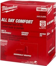 Milwaukee All Day Comfort Ear Plugs - Individually Wrapped (Box of 100 Pair) picture