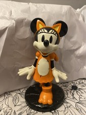 Disney Minnie Mouse Halloween Cat Costume 10” Figurine Orange Black NEW picture