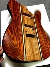 Handcrafted 9Piece Guitar Body Ash and Mahogany Satin Natural Wood Grain picture