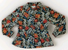 Vintage Shapely Womens 8 Floral Blouse 1980s Floral Button Up  picture