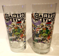 Vintage 1990's Cartoon Network 16oz. Drinking Glass Tumblers Set of 2 - MINT picture