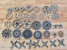 Mixed Lot vintage Meat Grinder Plates Blades parts Knives picture