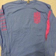 Lollapalooza Graphic Print Long Sleeve T-Shirt Blue Cotton L Chicago 2023 picture