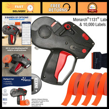 Label Maker Starter Kit - Price Gun, 10,000 Fluorescent Red Labels, Preloaded In picture