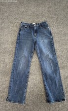 LOFT Blue Women's Straight Leg Jeans High Rise Denim Split Ankle Hem - Size 4 picture