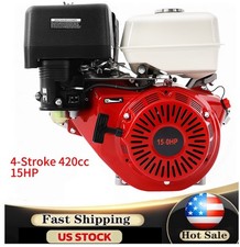 4-Stroke 420cc 15HP OHV Horizontal Shaft Gas Engine Recoil Start Go Kart Motor picture