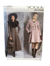 Vogue Patterns V1971 Misses' Coat H5 (6-8-10-12-14) Lined Double-Breasted picture