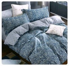 Sleepbella Duvet Cover King, 600 Thread Count Cotton Blue & Green Paisley Floral picture