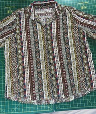 Vatpave Casual Shirt Mens Size 3XL Multicolor Geometric Going Out Party Beach picture