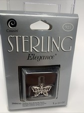 Cousin 925 Sterling Silver Butterfly Charm Pendant For Jewelry Making picture