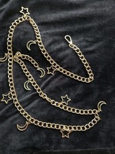 Vintage Celestial Chain Belt Gold Tone Moon & Stars Gold Tone 41