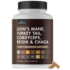 Mushroom Supplement Organic Lions Mane Capsule Complex with Reishi, Turkey, 90ct picture