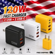 120W 4-Port USB C Fast Wall Charger Block For All Cell Phone iPad lot picture