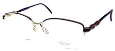 DIVA by EASTERN STATES 5164 195E NOS Italy Red/Gold Half Rim Eyeglasses Frame  picture