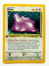🪩 Pokemon TCG Ditto Pokemon 3/62 Fossil 1st Ed Holo Rare 1999 English 🪩 picture