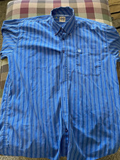 Cinch Men’s L Blue/White Striped Cotton Long Sleeve Button-Down Shirt Pocket picture
