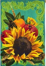 NEW EVERGREEN FALL AUTUMN GARDEN FLAG FLORAL SUNFLOWER HARVEST 12.5 x 18 picture