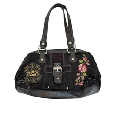 Kathy Van Zeeland Y2K Rose Floral Embroidered Shoulder Bag Satchel Charms picture