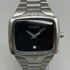 Nixon The Player Mens Watch 40mm Black Dial Stainless New Battery 6.75