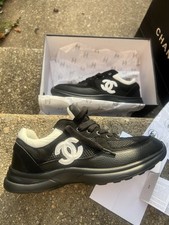 CHANEL CC RUNNERS Black and White Brand New Only Worn Once With Everything picture