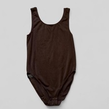 Vintage Wolford Sleeveless Bodysuit Size Large Dark Brown “Opaque Naturel” picture