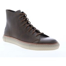 Frye Gates High Brown Leather Lace Up Lifestyle Sneakers Shoes Size 9.5 Classic picture