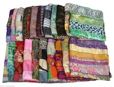 Handmade Silk Sari Recycled Scarves Stoles Patchwork scarf Wholesale Lot 5 Pcs picture