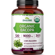 USDA Organic Bacopa 30:1 Extract, 9000mg Strength, Standardized to 50% Bacosides picture