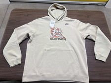 Clemson Tigers Beige Club Fleece Hoodie Sweatshirt - Nike - XL - NWT picture