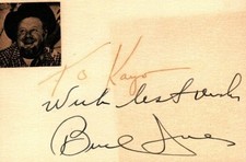 BURL IVES Autograph Signed 2.75X4.5 Card w/ COA  Rudolph The Red Nosed Reindeer picture
