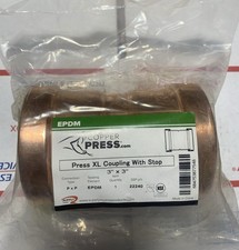 3” Merit Brass ProPress Copper Pipe Coupling with Stop P x P MB22240 picture