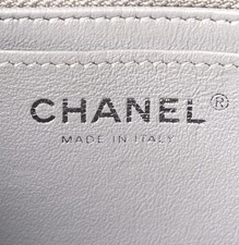 CHANEL Small Gray Quilted Leather Flap Shoulder Bag Silver Chain Turn Lock picture