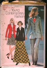 5212 Vintage Simplicity SEWING Pattern Misses Blazer Bias Skirt Pants 2 Length picture