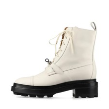 Hermès Funk Leather Short Boots 37 Ladies' Ivory Kelly Metal Fittings Replaceabl picture