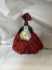 Primitive Black Folk Art Rag Doll Handmade Stuffed Cloth Doll Vtg 12