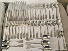 43 Pc Vintage Oneida VILLAGE Deluxe Flatware Knives Forks Spoons Serving Set picture
