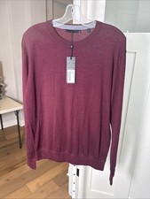 Greyson Merino Wool Sweater Men's Medium Merlot Crewneck Luxury Knit NWT picture