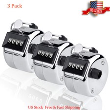 3Pcs Hand Tally Counter, Handheld 4 Digit Lap Counter, Manual Mechanical Clicker picture