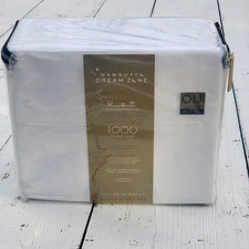DISCONTINUED WAMSUTTA Dream Zone 1000 TC PimaCott QUEEN Sheet Set STRIPE WHITE picture