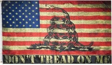 5X8 American Gadsden DTOM Vintage 5'x8' 100D Woven Poly Nylon Flag Banner picture