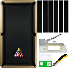 Professional Billiard Cloth Pool Table Felt Replacement Kit with 6 Pre-Cut Cushi picture