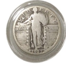 1927 Standing Liberty Quarter Silver GOOD/VeryGood FULL DATE Free Post Tracking  picture