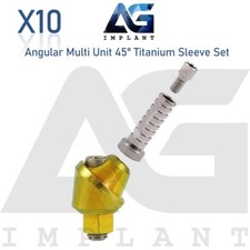x10 Angular Multi Unit 1.6 Prosthetic System 45° Set Titanium Sleeve With Screw picture